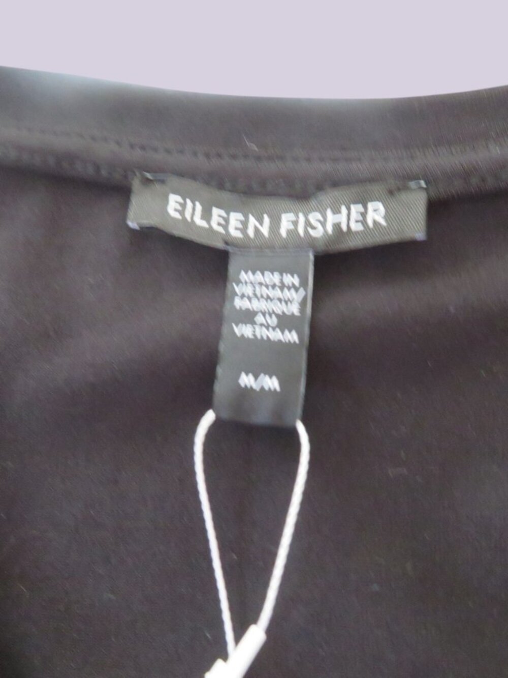 Eileen Fisher V-Neck Cap Sleeve Dress - Black - Size Medium, NWT - Picture 7 of 8